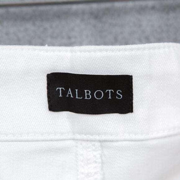 TALBOTS Sailor Jeans Cropped Button Front Stretch Cotton Pants White Womens 12 - Picture 7 of 9